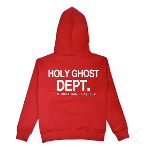 "Holy Ghost Dept" Red Hoodie