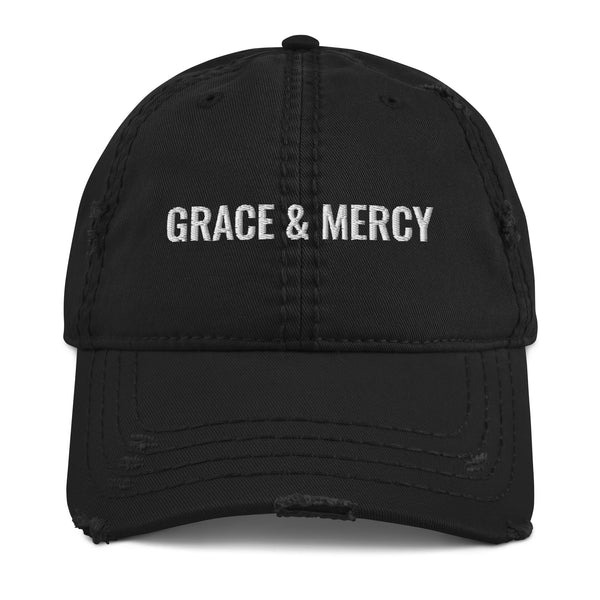 Grace & Mercy Distressed Dad Hat