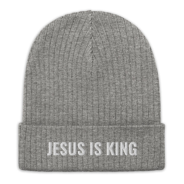 Jesus Is King Ribbed knit beanie