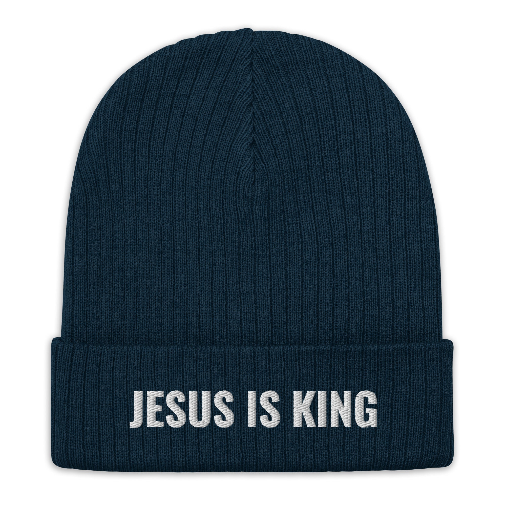 Jesus Is King Ribbed knit beanie